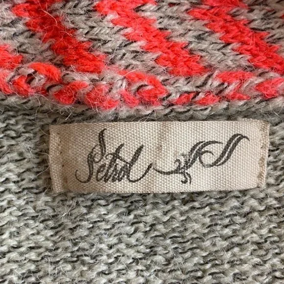 Petrol Womens Grey and Red Marled Open Cardigan with Fringe Size S/M Boho - Picture 3 of 9